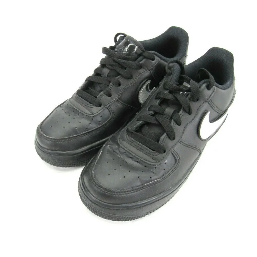 Nike Air Force 1 LV8 3 (GS) Swoosh Pack Black Silver AR7446-001 Size 5.5Y‎